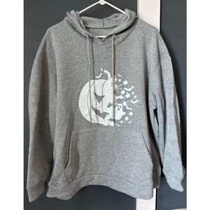 Women's Gray Halloween Pumpkin Hoodie 1X